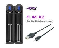 Efest Slim K2 Ladeger&auml;t 2 Schacht Li-Ion Ladeger&auml;t