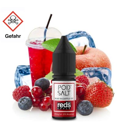 POD SALT FUSION Reds Apple Blue Razapple Ice 20mg Nikotinsalz Liquid 10ml