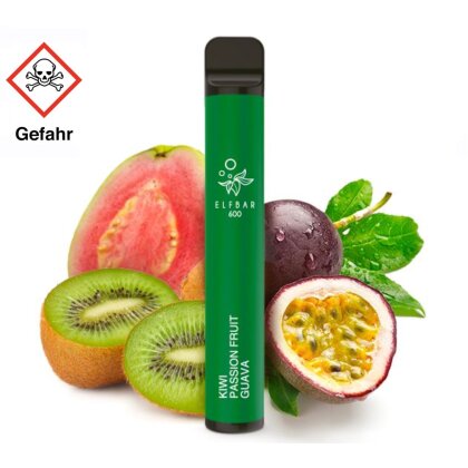 Elfbar 600 Einweg E-Zigarette - Kiwi Passionfruit Guava 20mg