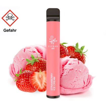 Elfbar 600 Einweg E-Zigarette - Strawberry Ice Cream 20mg