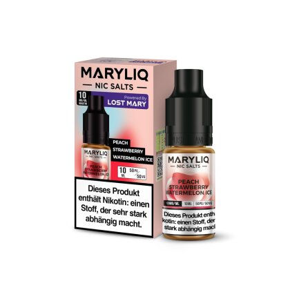 MARYLIQ - Peach Strawberry Watermelon Ice - Nikotinsalz Liquid 10ml