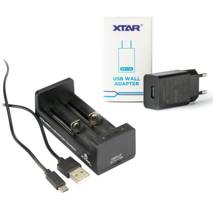XTAR MC-2 Ladeger&auml;t f&uuml;r Li-Ion-Akkus 3,6V/3,7V inkl. USB-Kabel und Stecker 1A