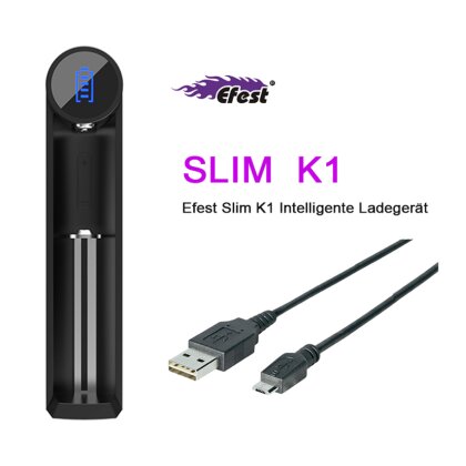 Efest Slim K1 Ladeger&auml;t 1 Schacht USB Li-Ion-Akkulader