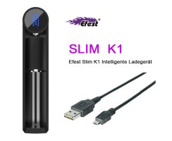 Efest Slim K1 Ladeger&auml;t 1 Schacht USB Li-Ion-Akkulader